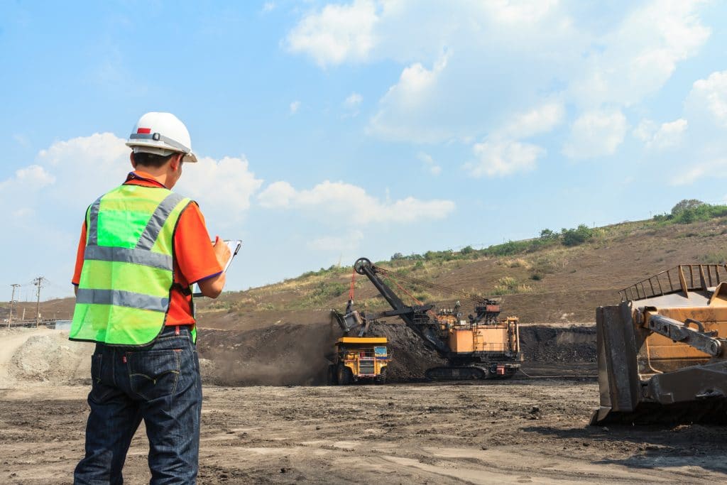 Worker in lignite mine